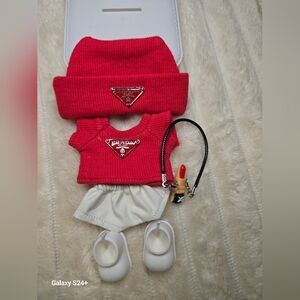 LABUBU PRAD@ 5 PIECES OUTFIT RED&WHITE